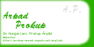 arpad prokup business card